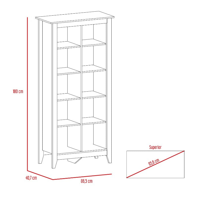 Librero Essential Color Coñac Para Sala De Estar