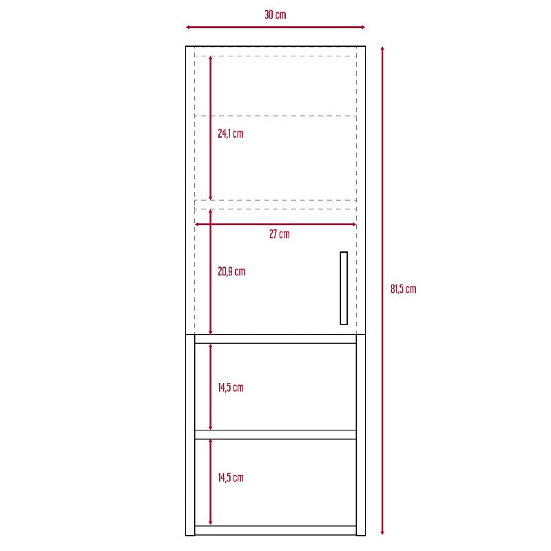 Mueble Auxiliar Barcelona Color Miel Para Baño