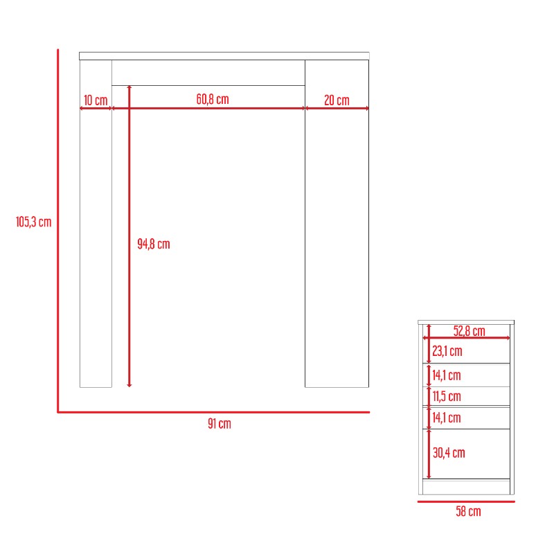 Mesa de Bar Syrah Color Wengue y Negro Para Sala De Estar