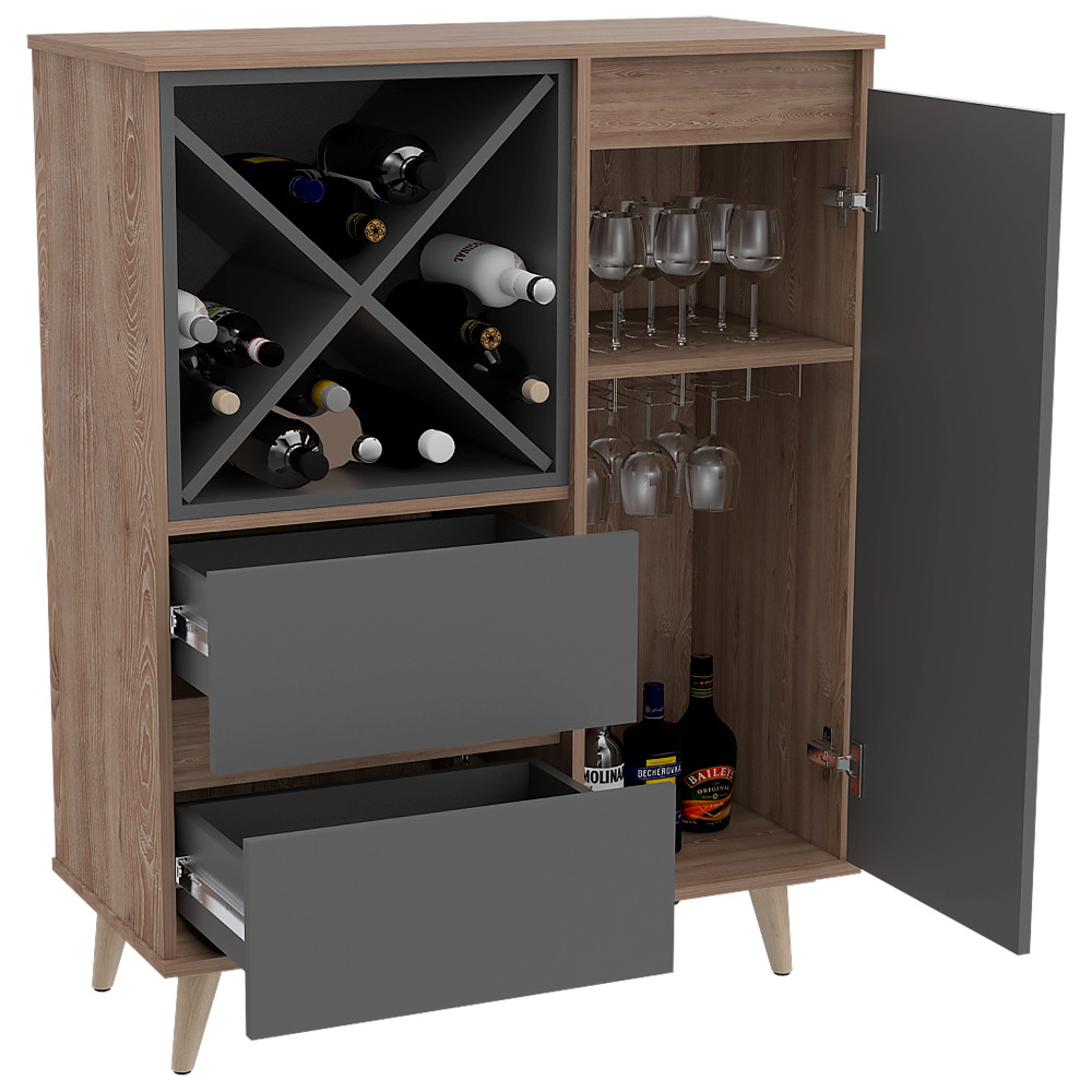 Bar Salem Color Miel y Plomo Para Sala De Estar