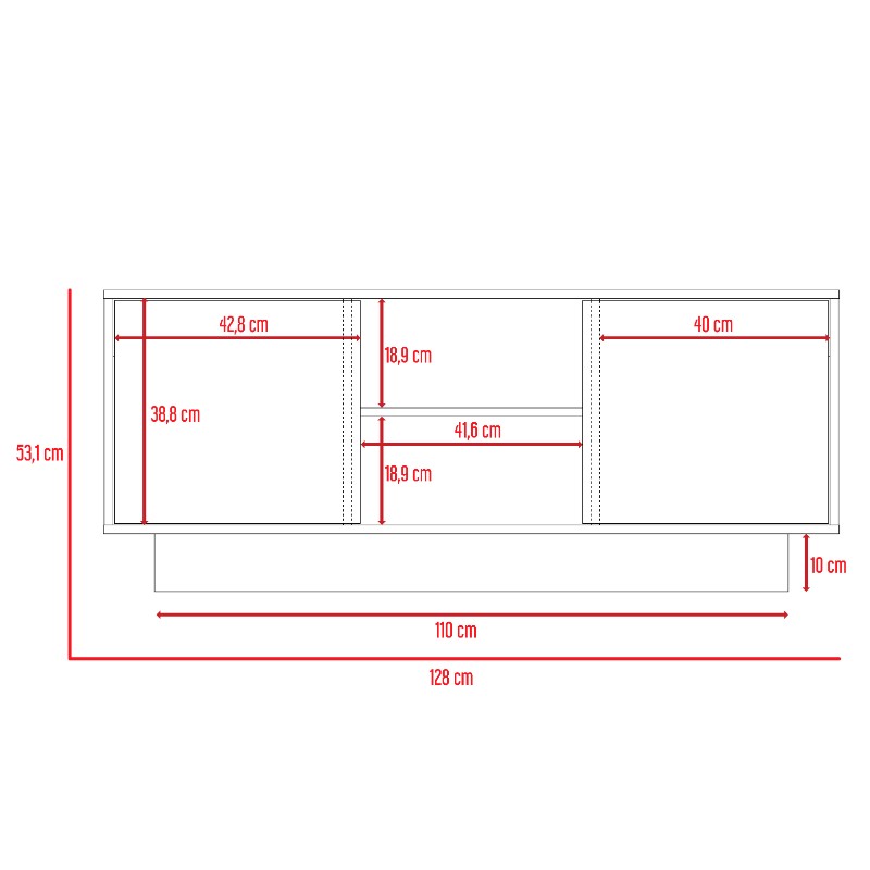 Rack de TV Coralina Color Miel y Habano Para Sala De Estar