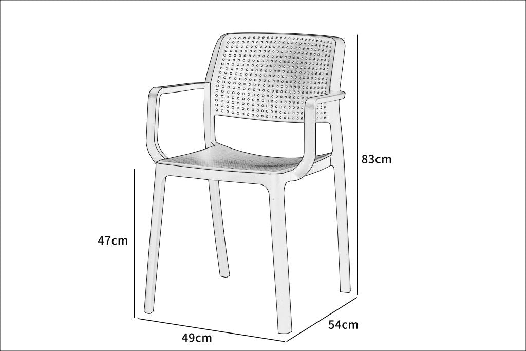 Silla Exterior Línea E Color Negro Para Sala De Estar