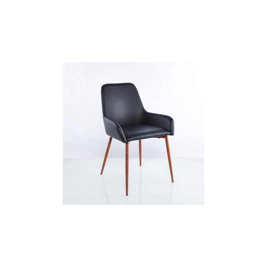 Pack Sitiales Concept, Tapiz Pu Negro y Pata Café Oscuro, con ocho sillas
