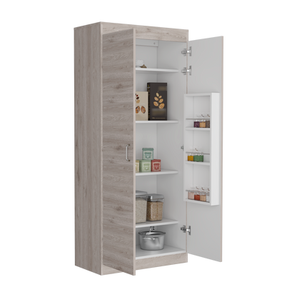 Alacena De Cocina Varese Dos Puertas, Ceniza Y Blanco