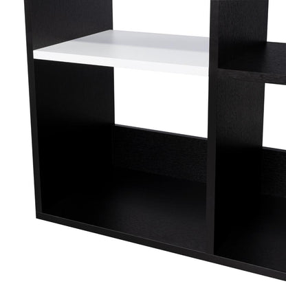 Biblioteca Rookie, Blanco y Wengue, con múltiples entrepaños para colocar objetos