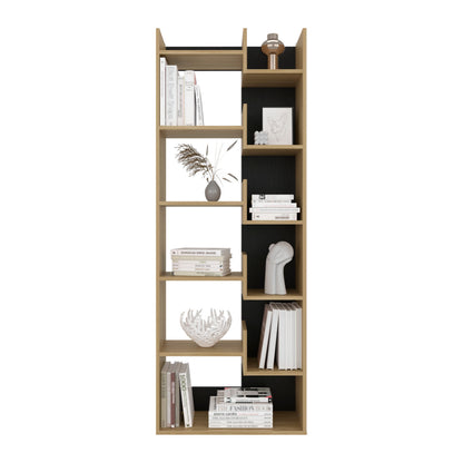 Biblioteca Clover, Fresno Europeo y Wengue, con espacios para guardar y poner objetos
