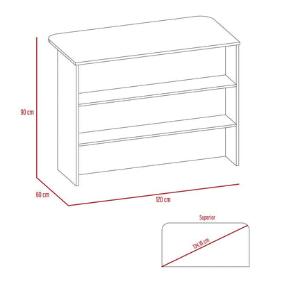 Combo Fendi, Rovere y Blanco, incluye mueble inferior, superior, alacena y barra