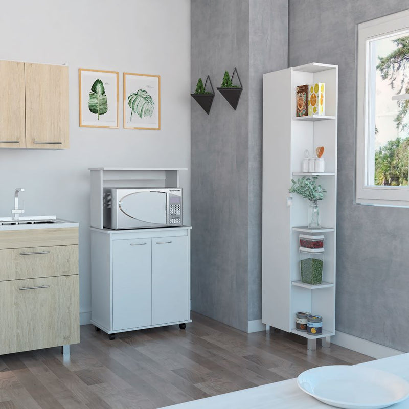 Combo Kitchen, Blanco, incluye mueble microondas bajo y optimizador