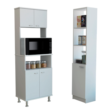Combo Kitchen, Blanco, incluye mueble microondas y optimizador