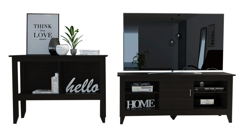Rack + Arrimo Essential Color Wengue Para Sala De Estar