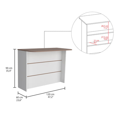 Combo Fendi, Blanco Marquez y Castaño, incluye mueble alacena y barra auxiliar de cocina