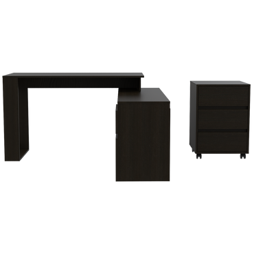 Escritorio Alteza + Archivador Office Color Wengue Para Sala De Estar