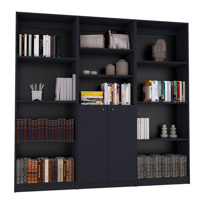 Combo Home, Estante Colección 13, Wengue, con tres estantes