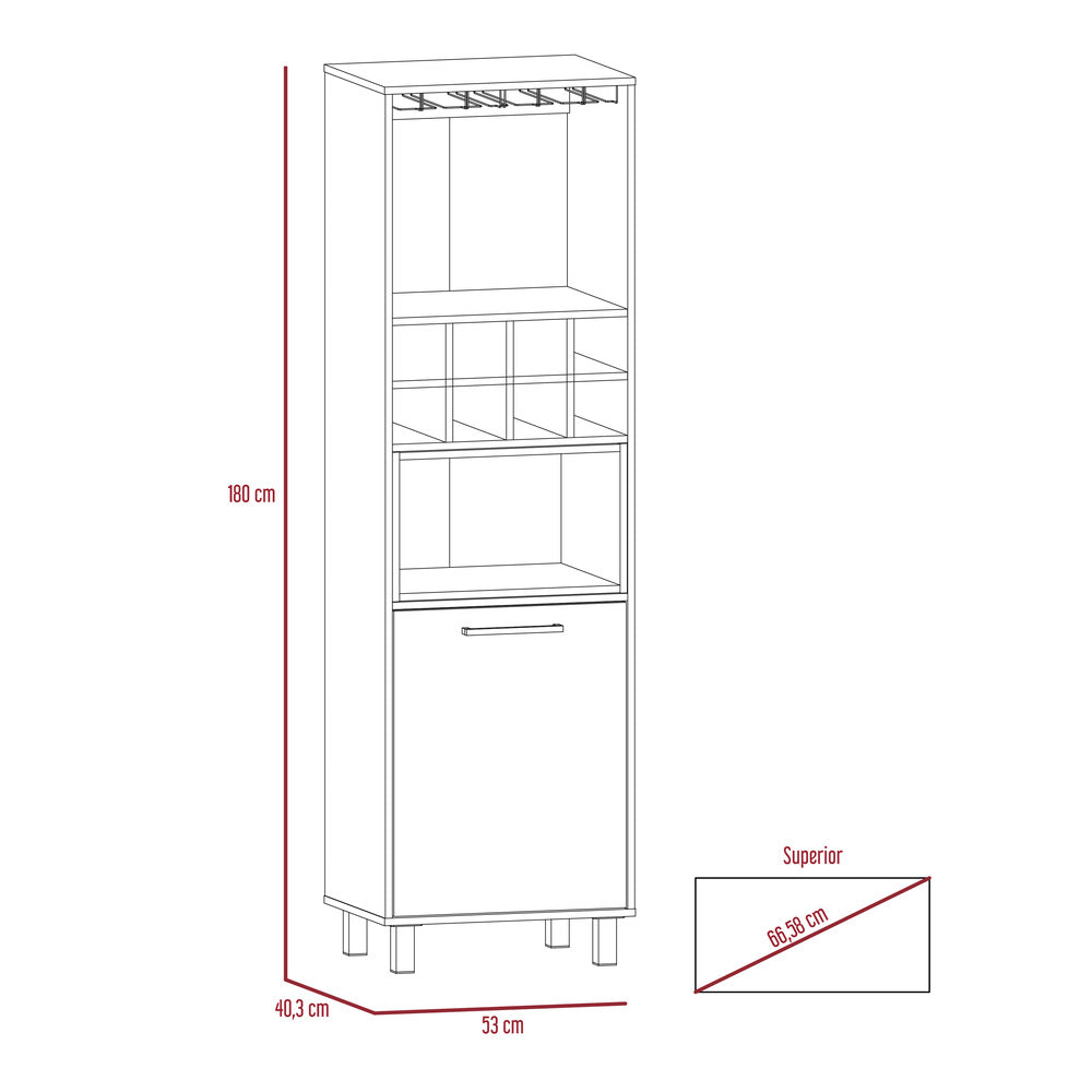 Rack + Bar Alto Kaia Color Wengue y Miel Para Sala De Estar