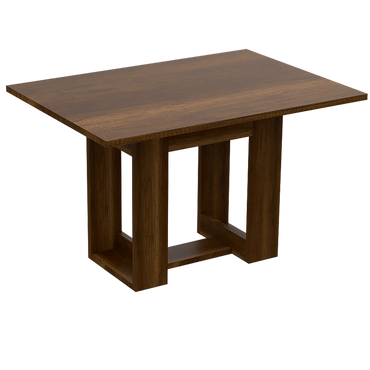 Combo Volterra, Caramelo y Negro, incluye mesa comedor 120 y dos sillas sin brazo y dos sitials con brazo