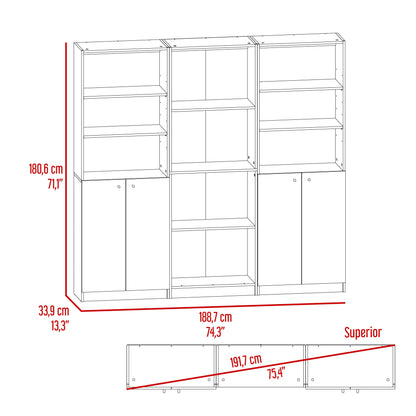 Combo Home, Estante Colección 20, Blanco, con tres estantes