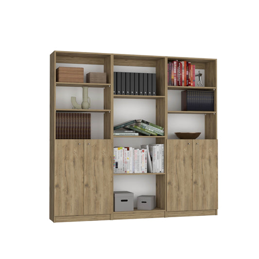 Combo Home, Estante Colección 20, Macadamia, con tres estantes