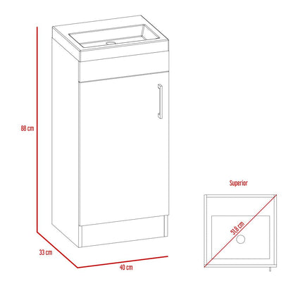 Combo Reflekta, Wengue, incluye mueble de lavamanos y espejo genova