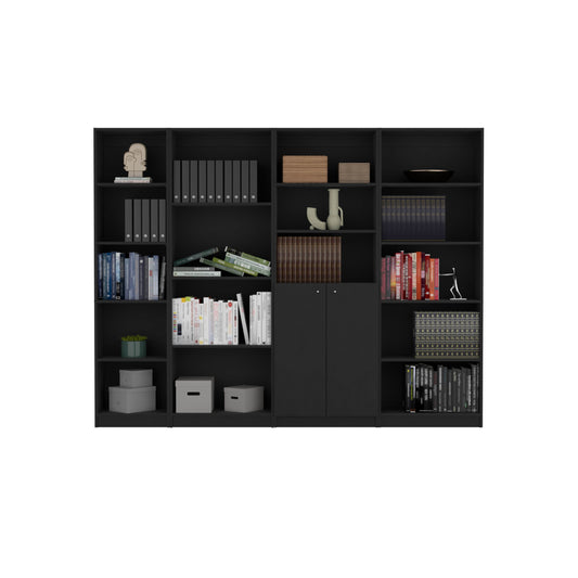 Combo Home, Estante Colección 23, Wengue, con cuatro estantes
