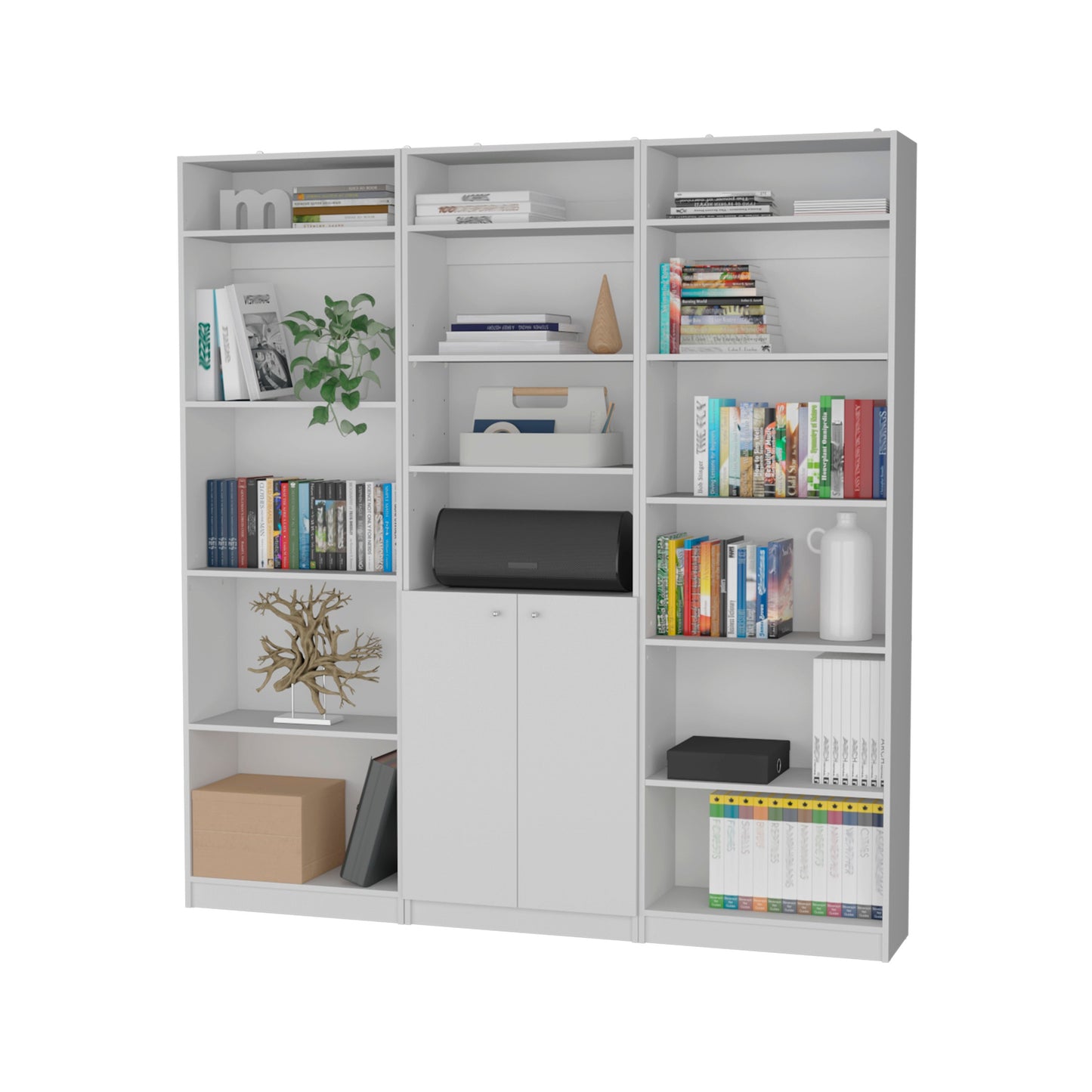 Combo Home, Estante Colección 27, Blanco, con tres estantes