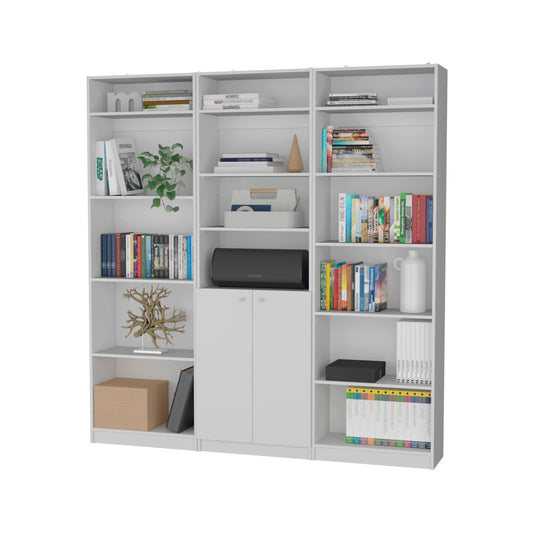 Combo Home, Estante Colección 27, Blanco, con tres estantes