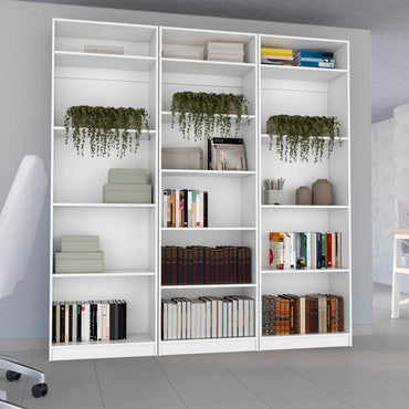 Combo Home, Estante Colección 28, Blanco, con tres estantes