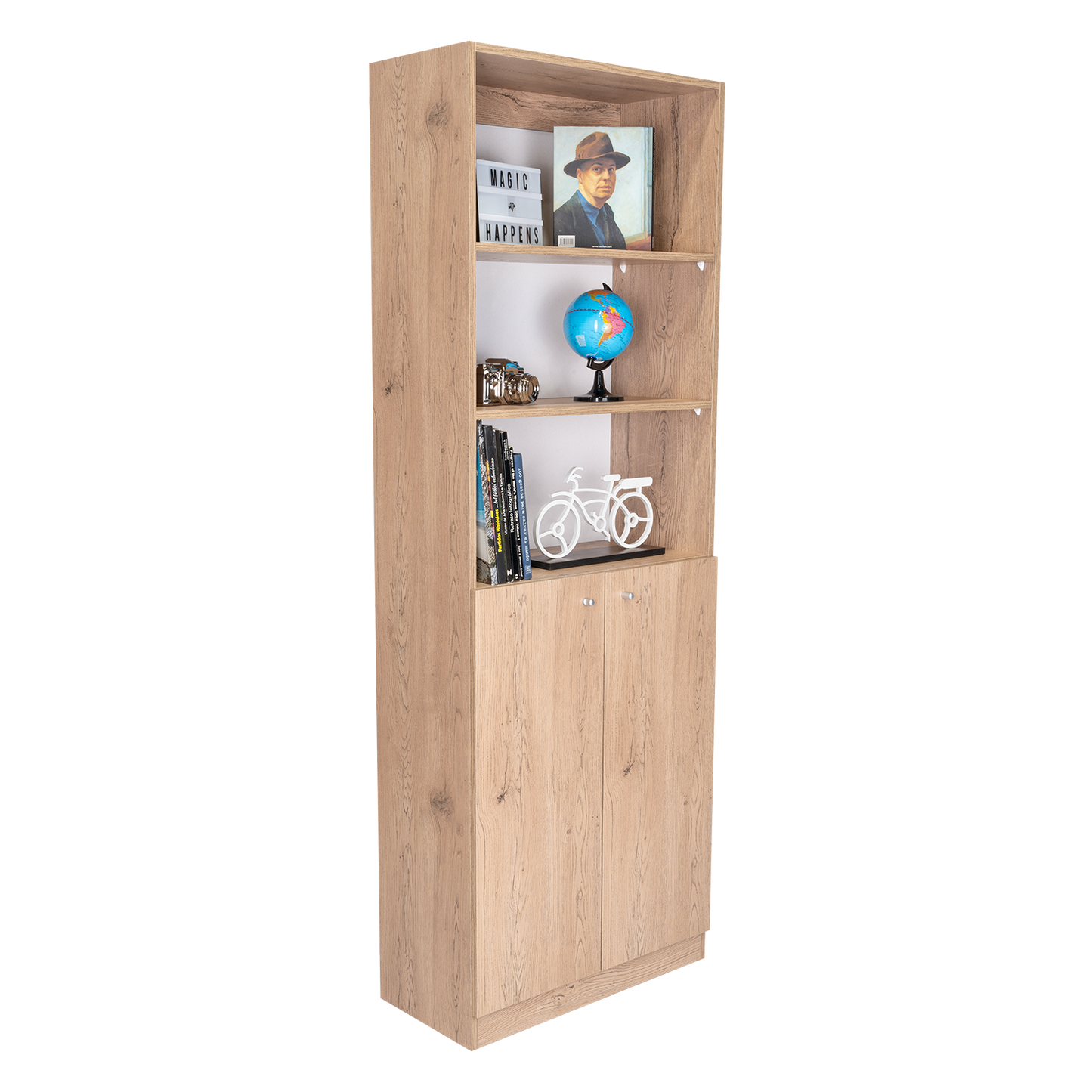 Combo Home, Estante Colección 29, Macadamia, con tres estantes