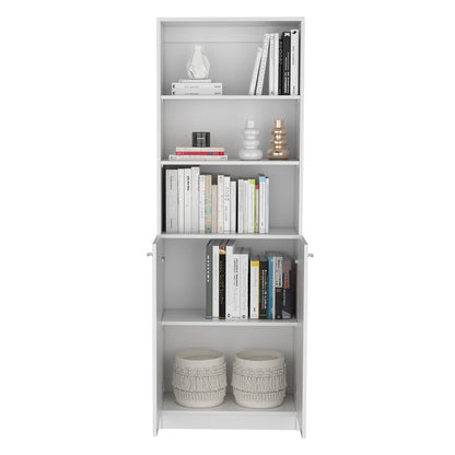 Combo Home, Estante Colección 3, Blanco, con un estante con puertas batientes