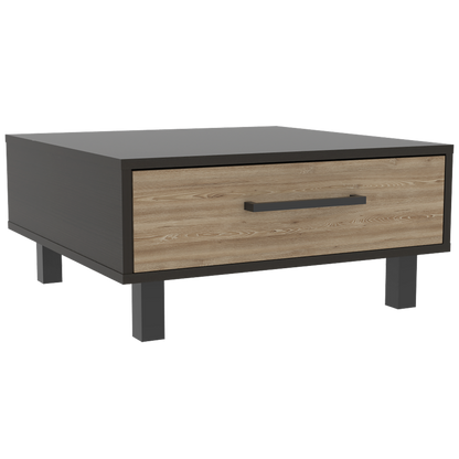 Bar + Mesa De Centro Kaia Color Wengue y Miel Para Sala De Estar