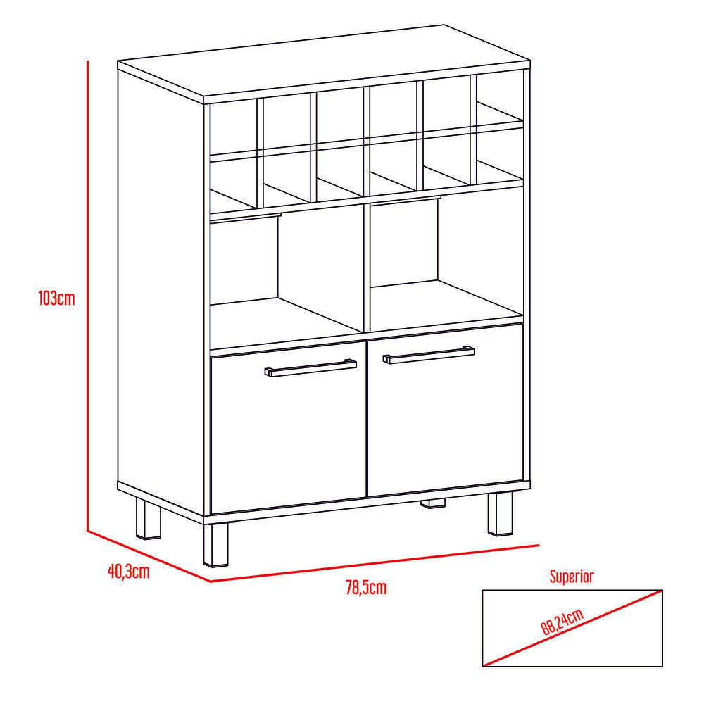 Bar + Mesa De Centro Kaia Color Wengue y Miel Para Sala De Estar