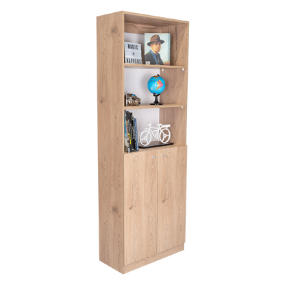 Combo Home, Estante Colección 32, Macadamia, con tres estantes