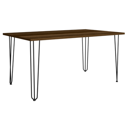 Combo Vassel, Caramelo y Negro, incluye mesa comedor, cuatro sillas sin brazo y dos sitials con brazo