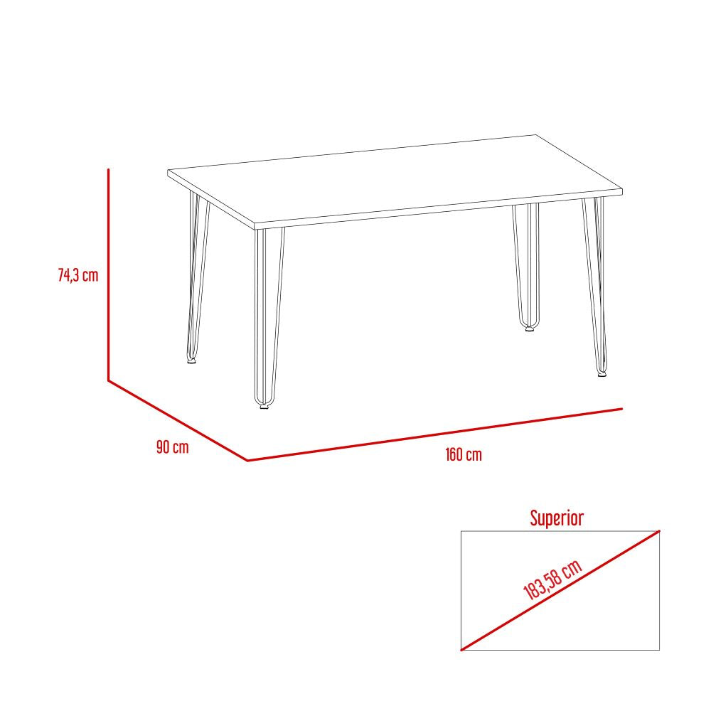 Combo Vassel, Caramelo y Negro, incluye mesa comedor y seis sillas sin brazo