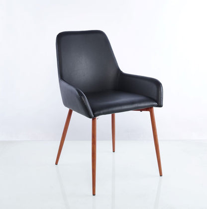Combo Vassel, Caramelo y Negro, incluye mesa comedor, cuatro sillas sin brazo y dos sitials con brazo