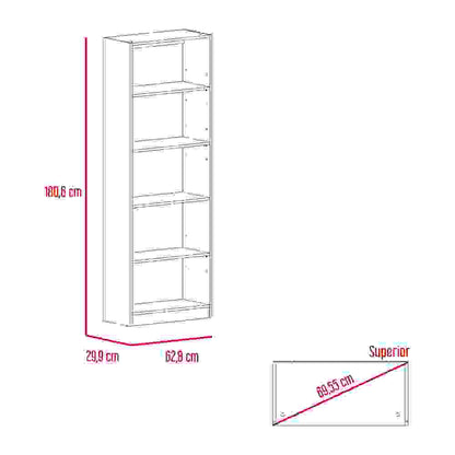 Combo Home, Estante Colección 18, Macadamia, con tres estantes