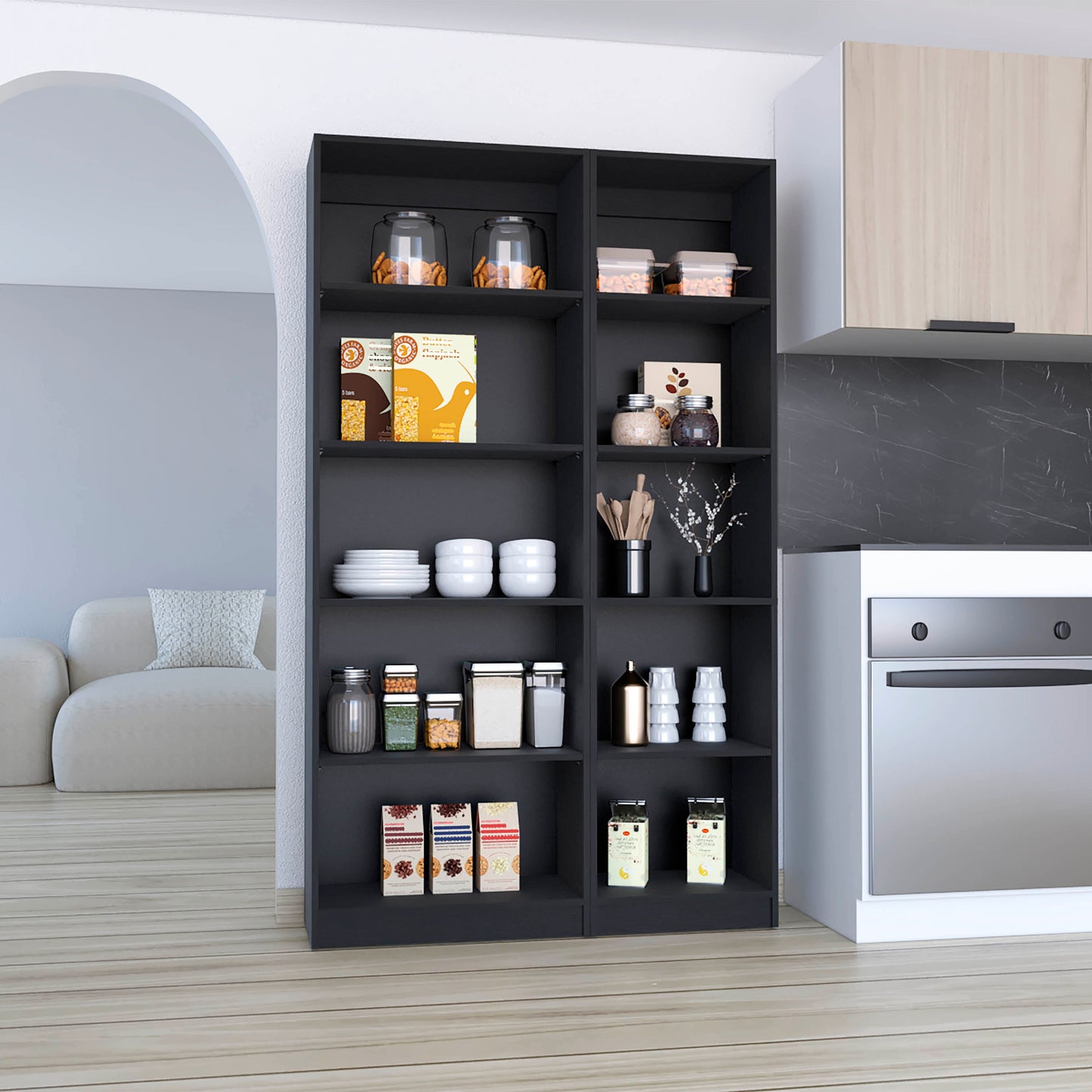 Combo Home, Estante Colección 4, Wengue, con dos estantes