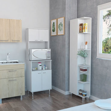 Combo Kitchen, Blanco, incluye mueble microondas y optimizador