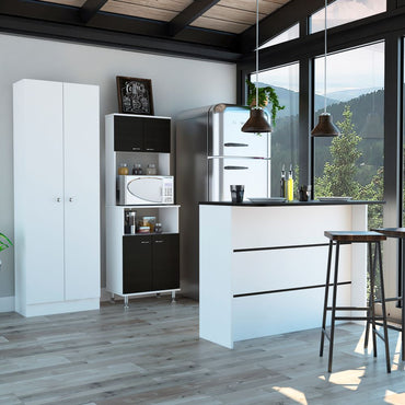 Combo Kitchen, Wengue y Blanco, incluye mueble cocina 54, barra y optimizador