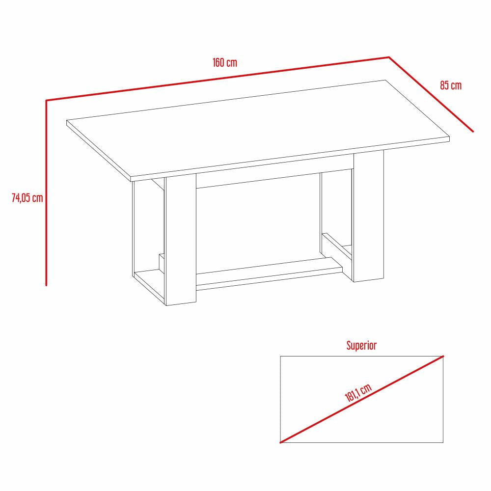 Combo Volterra, Wengue y Negro, incluye mesa comedor 160, cuatro sillas sin brazo y dos sitials con brazo