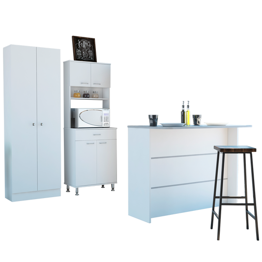 Combo Kitchen, Blanco, incluye mueble cocina 60, barra y optimizador