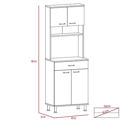 Combo Kitchen, Rovere y Blanco, incluye mueble cocina 60, barra y optimizador