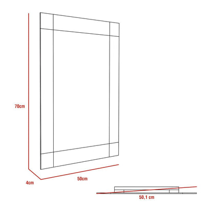 Combo Reflekta, Rovere y Blanco, incluye mueble de lavamanos y espejo genova