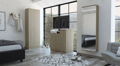 Combo Dreams, Rovere y Blanco, incluye closet, cómoda y zapatero