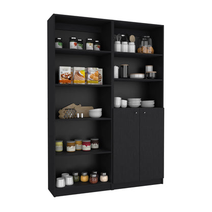 Combo Home, Estante Colección 5, Wengue, con un estante de dos puertas