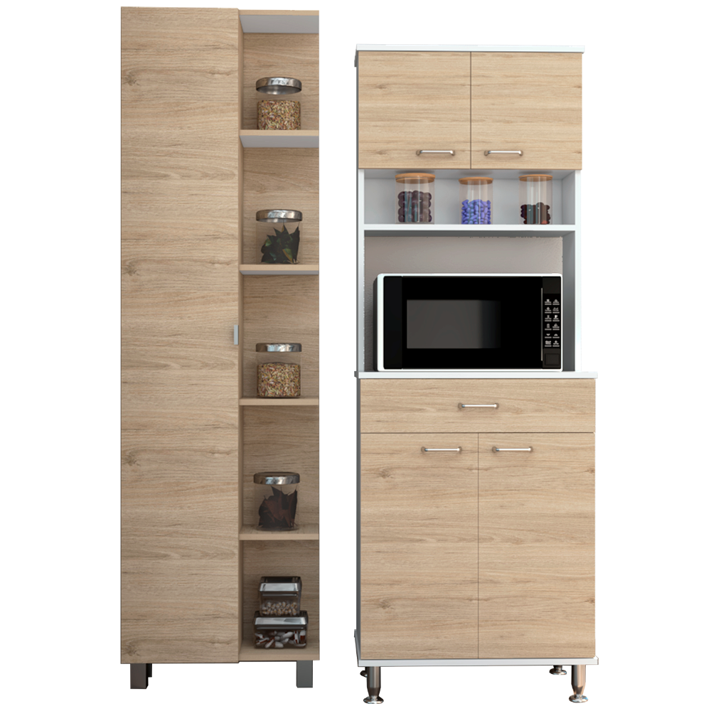 Combo Kitchen, Rovere y Blanco, incluye mueble cocina 60 y optimizador