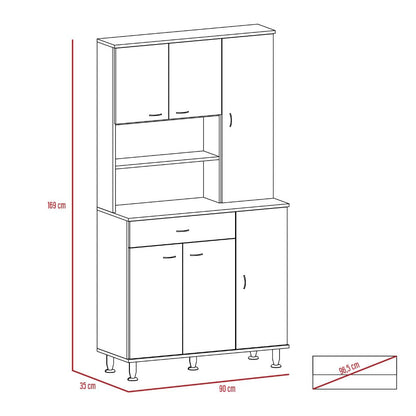 Combo Kitchen, Rovere y Blanco, incluye mueble cocina 60, barra y optimizador