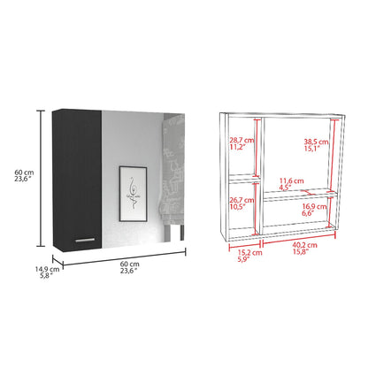 Combo Barcelona, Wengue, incluye botiquin con espejo y optimizador de baño