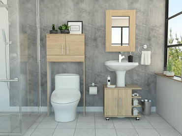 Combo Bath Rovere y Blanco, incluye espejo, lavamanos y auxiliar