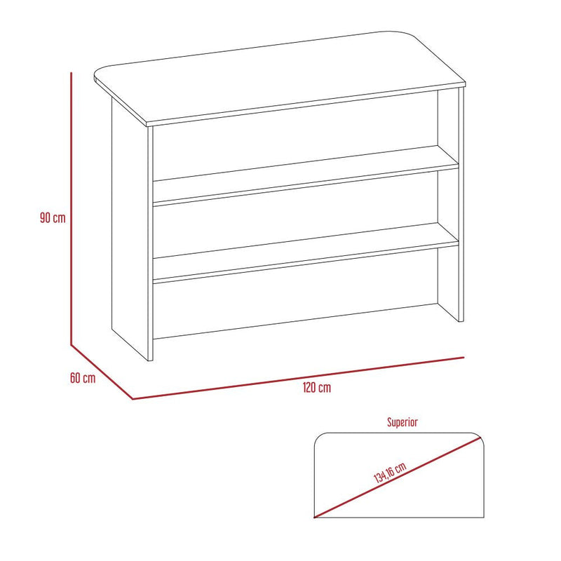 Combo Fendi, Roble Gris y Blanco, incluye muebles inferior, superior y barra
