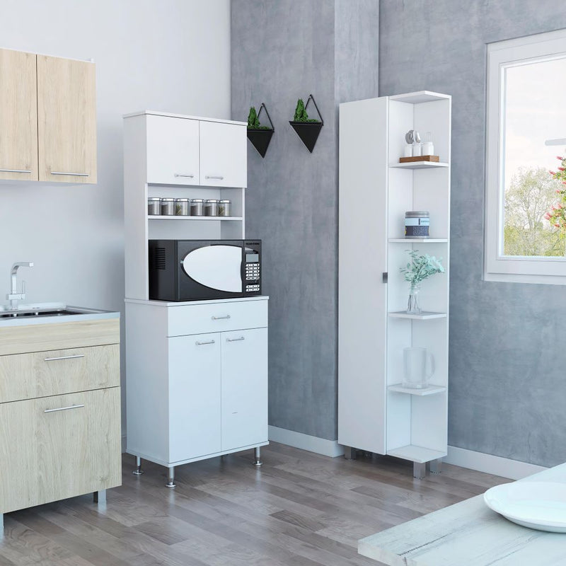 Combo Kitchen, Blanco, incluye mueble microondas y optimizador